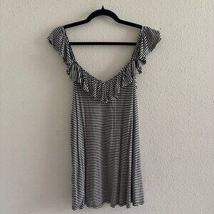 Torrid Super Soft Striped Ruffle Top Size 0